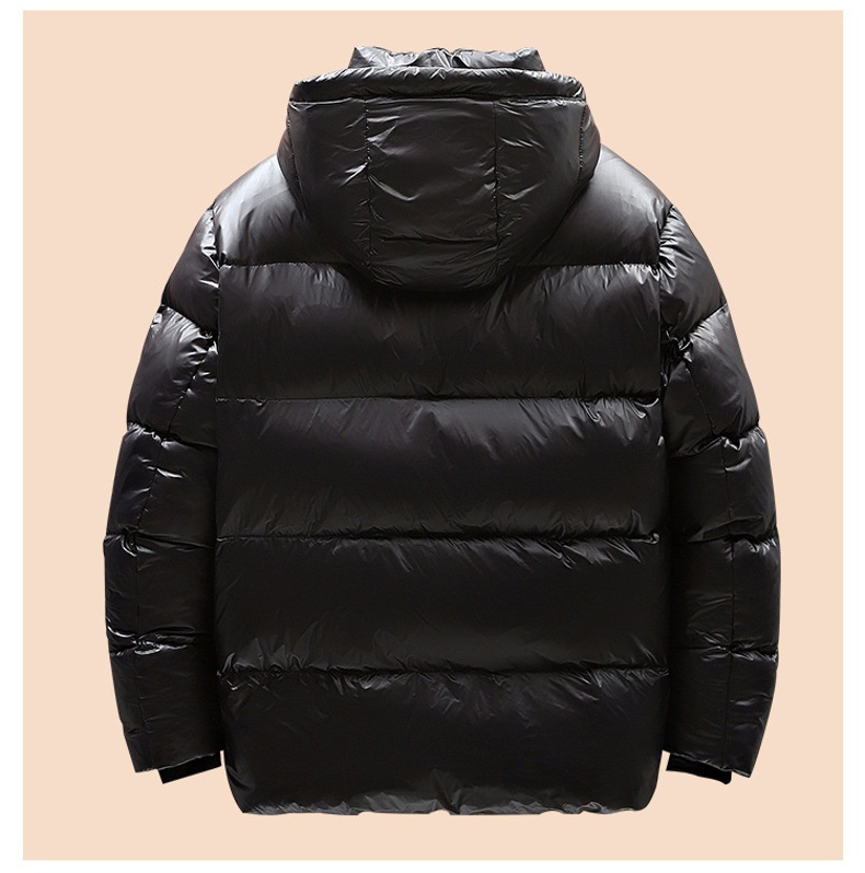 boy Unisex Black Gold Couple Short Style Duck Goose Down Jacket Men's Women's Top_voghion.com