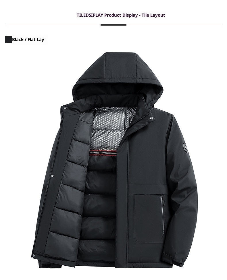 Jaqueta masculina de inverno com capuz, estilo softshell, em algodão espesso com grafeno._voghion.com