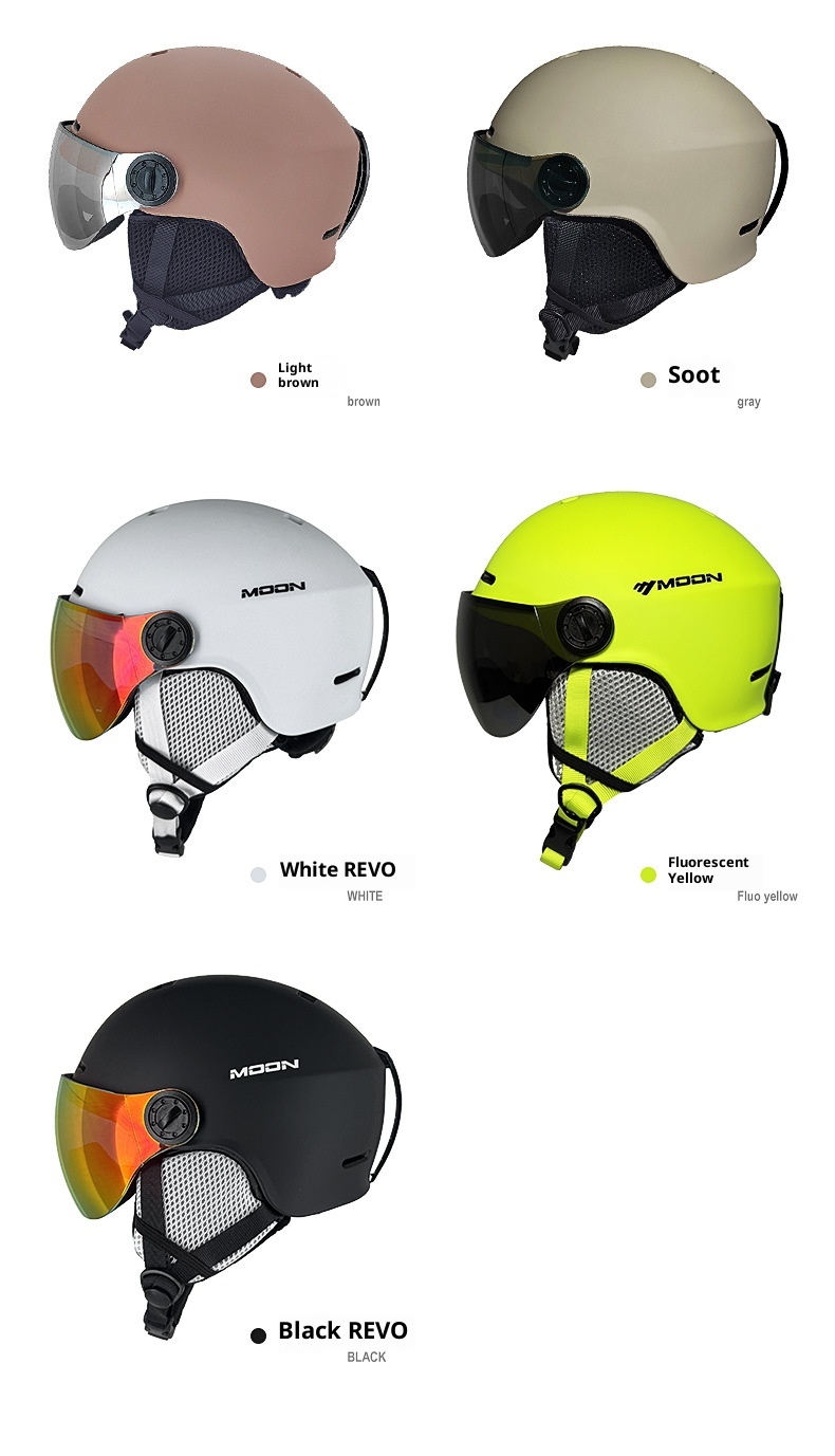 001 Ski Aziatische hoofdvorm beschermende uitrusting voor mannen en vrouwen harde helm anti-botsing met bril eendelig ontwerp_voghion.com