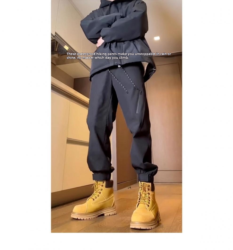 001 American Style Outdoor Functional Waterproof Softhell Men Winter High Street Fleece Lined Velcro Ski Hiking Jogger_voghion.com