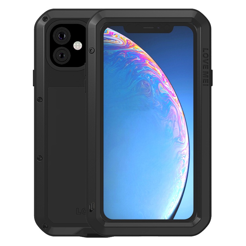 TechGlobe Compatible With IPhone 11 Shockproof Phone Case Thickened Silicone Full Coverage Military Anti-drop Metal Frame_voghion.com