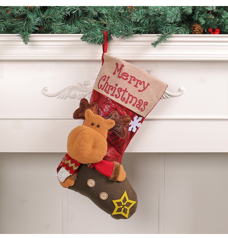 Lillian Big Head Doll Hong Kong Love 3D Santa Claus Extra Large Thickened Christmas Socks Wholesale_voghion.com