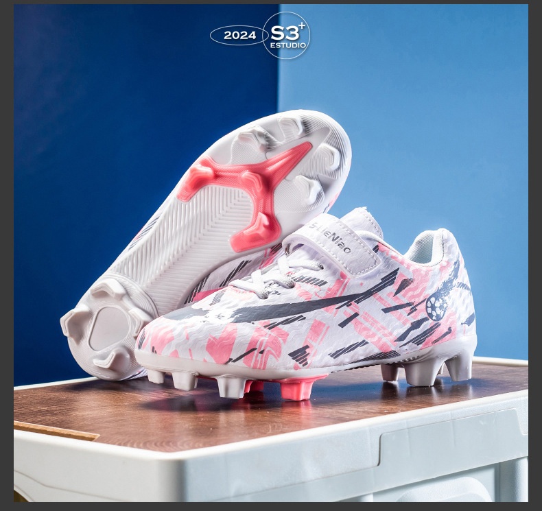 Botas de fútbol ShoeGlobe para hombre y mujer con tacos rotos, TF para adultos, zapatillas de entrenamiento para niño y niña, césped artificial AG con tacos largos_voghion.com