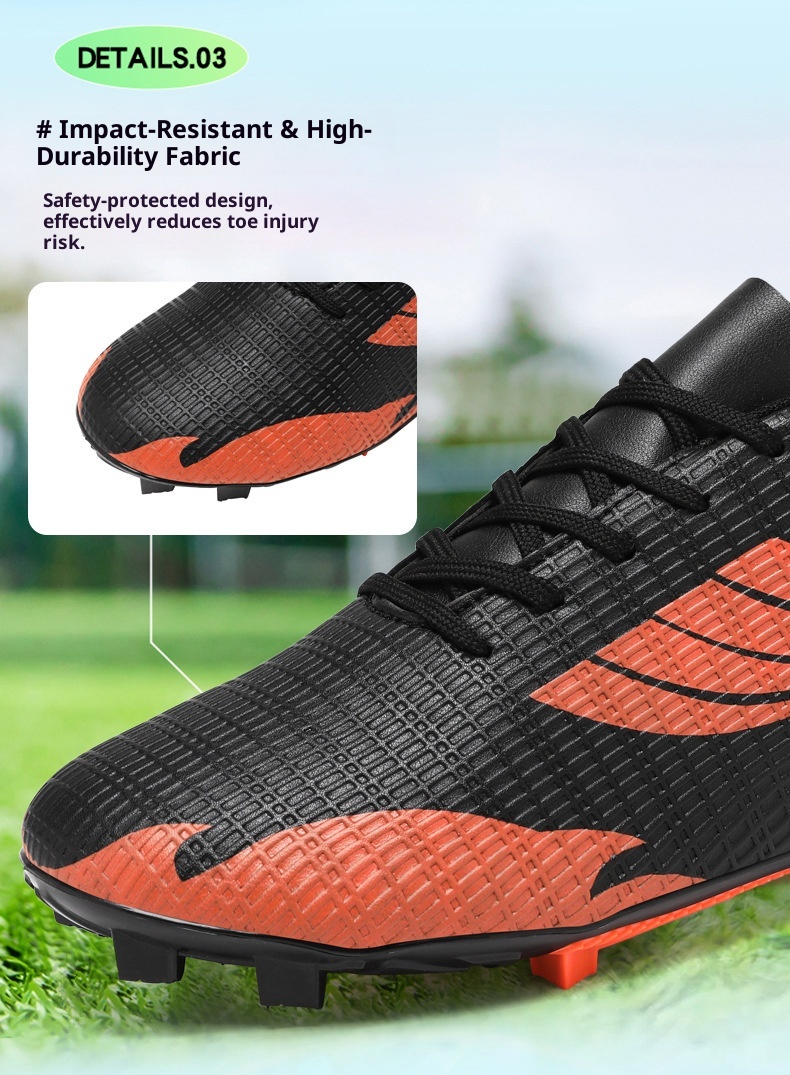 ShoeGlobe Scarpe da calcio basse corte da allenamento in pelle con superficie chiodata e antiscivolo per ragazzi e ragazze_voghion.com