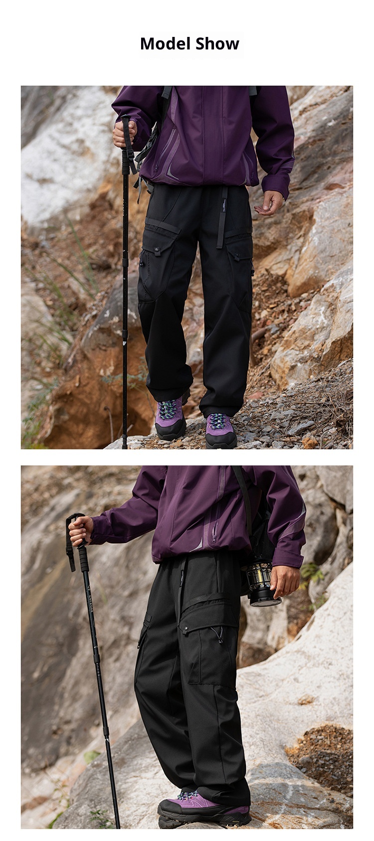 001 Camel HJCAMEL Giacca da esterno staccabile da uomo, pantaloni cargo sportivi larghi invernali nuovi_voghion.com