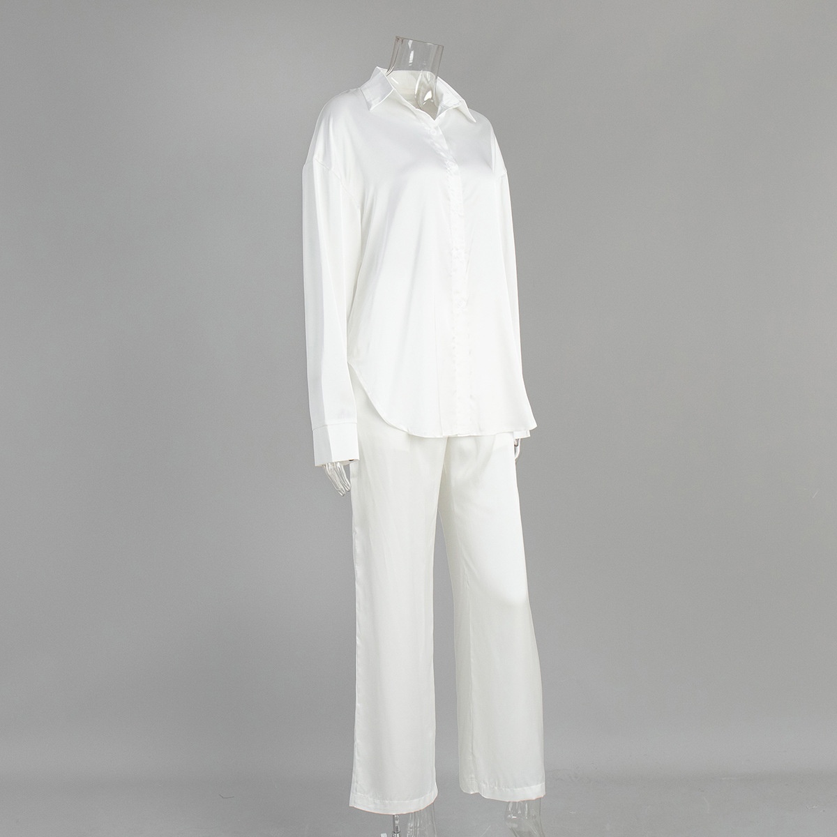 ChicShe Cross-Border Pyjama-Set mit spitzem Kragen, Strickjacke und langer Hose, europäischer und amerikanischer Stil, Winter 2025, neue lockere Pyjamas, Export_voghion.com