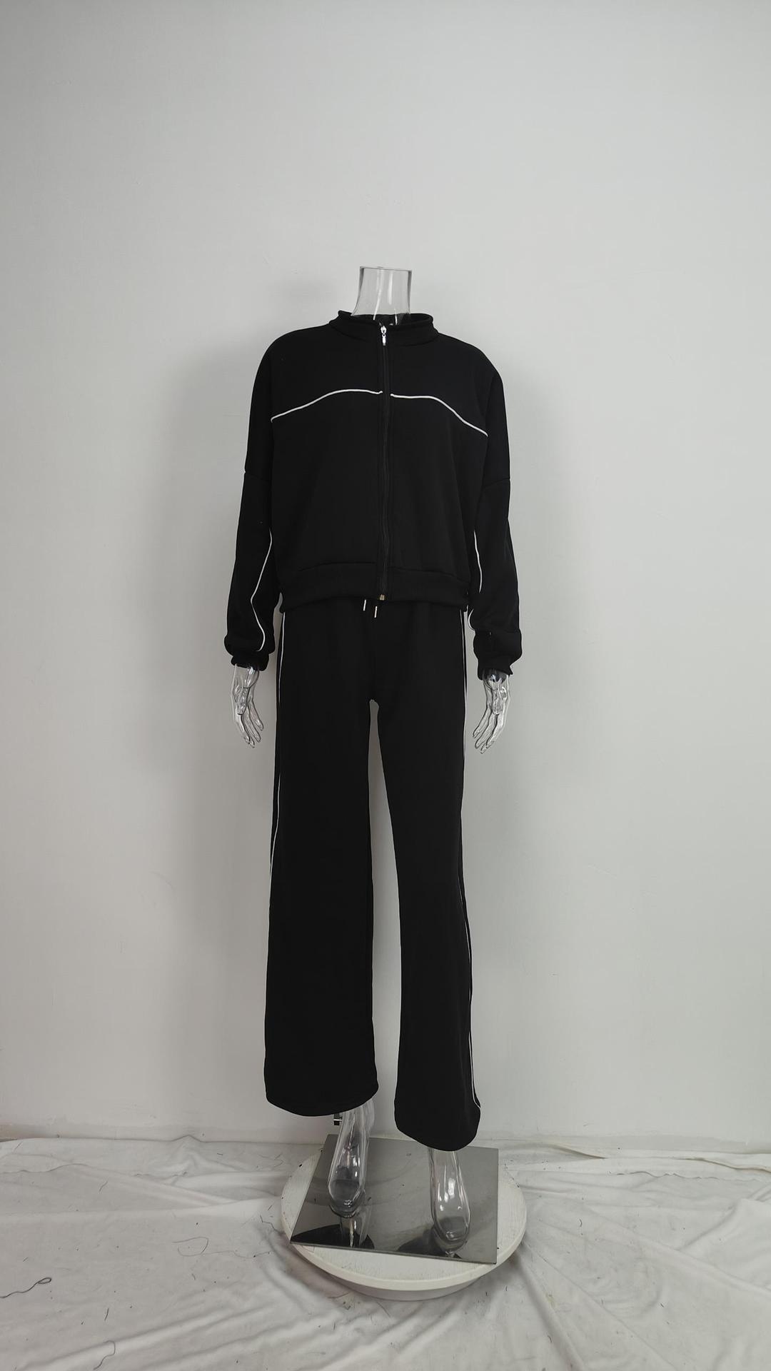 ChicShe 2025 Primavera Nuovo Stile Europeo e Americano Casual Cardigan con Cerniera a Collo Alto e Lacci Felpa Sportiva alla Moda_voghion.com