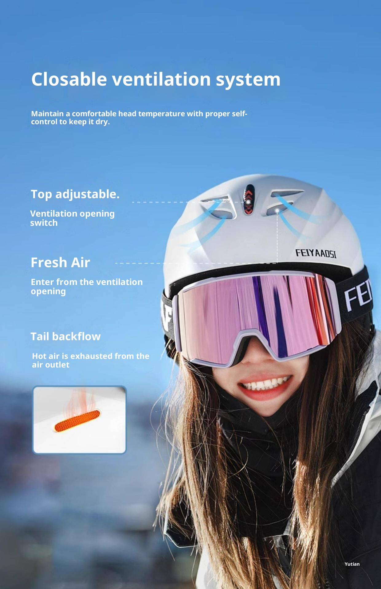 001 Yutian Snowboardhelm für Damen, Schneehelm für Herren, professionelle Kinder-Skibrille, integrierte Skimütze_voghion.com