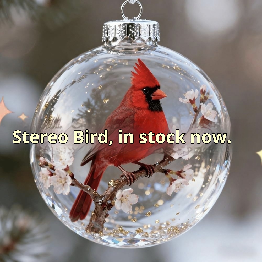Lillian Cross-Border Tree Ornaments Transparent 3D Red Simulation Robin Bird Decoration Ball Christmas_voghion.com