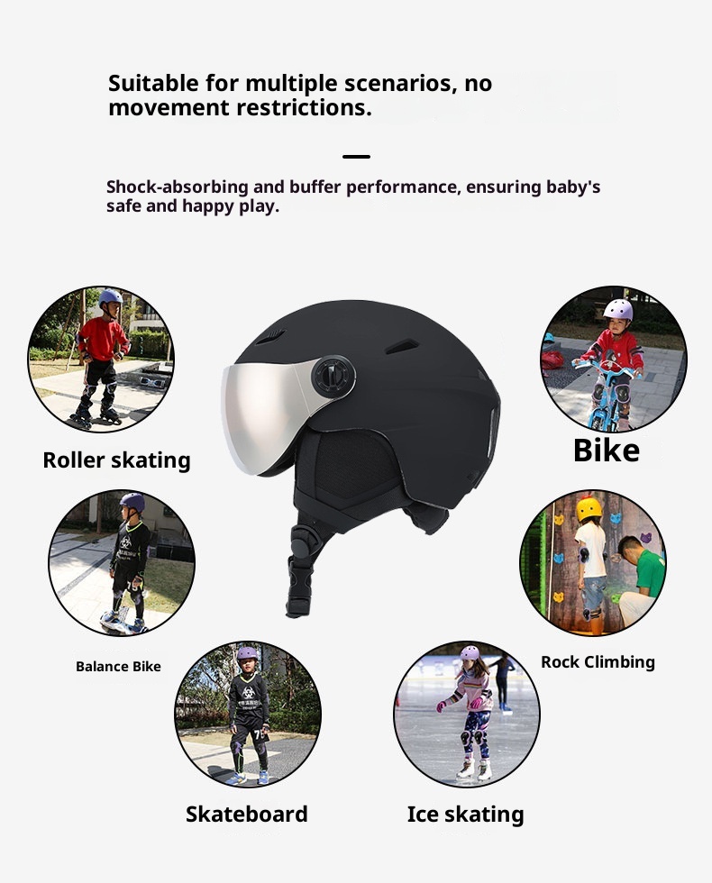 001 Ski Goggles Integrated Snow Helmet Unisex Outdoor Single And Double Board Anti-Collision Breathable 2024 New Anti-Fog_voghion.com