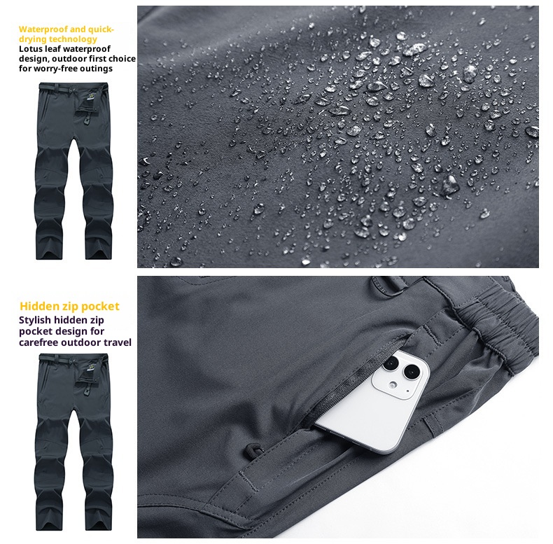 001 Summer Outdoor Men's Quick-Dry Lightweight Breathable Hiking Factory Direct Cross-Border Waterproof Multi-Pocket Pants_voghion.com