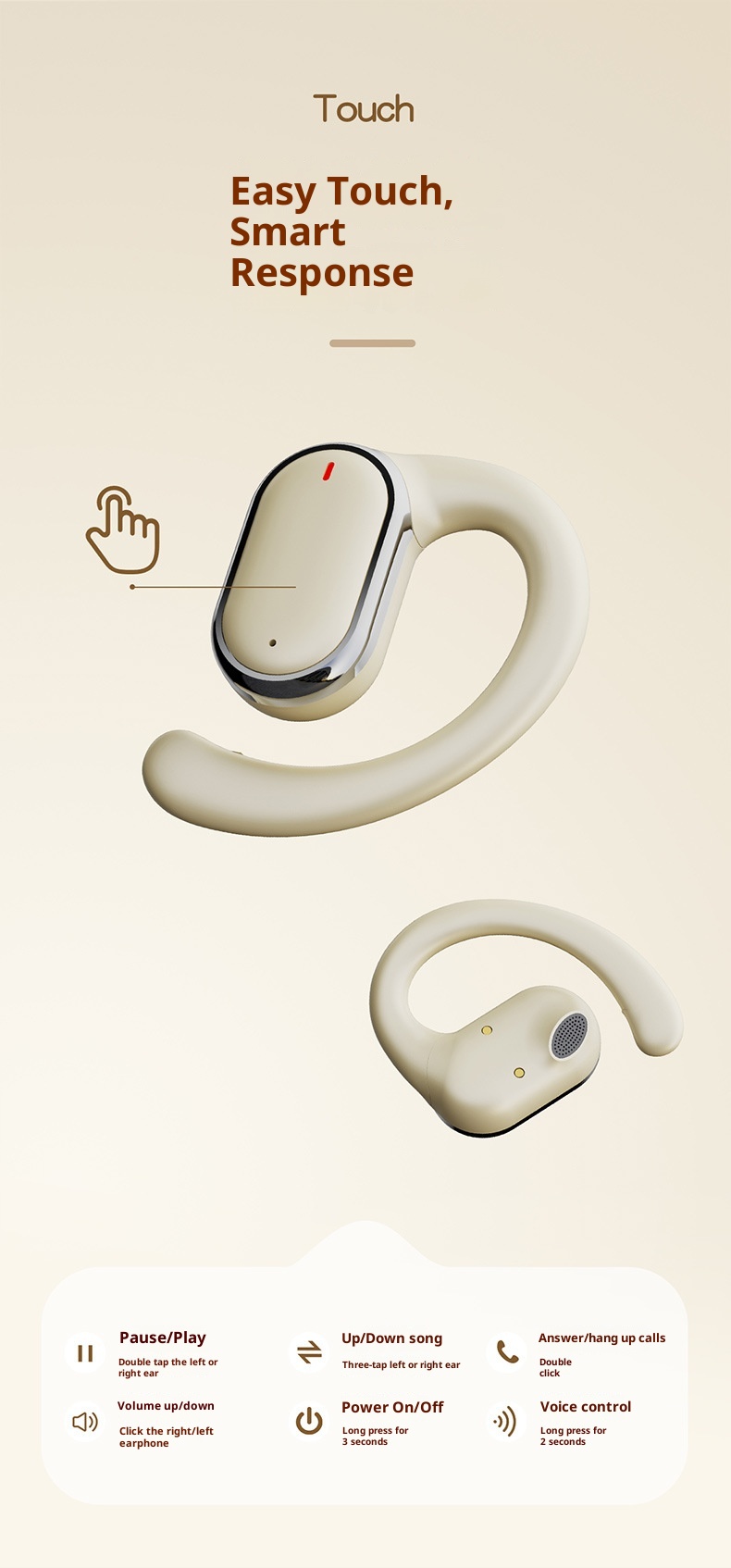 Écouteurs Bluetooth sans fil 3c Cross-Border X93, réduction de bruit, sans oreillette, grande autonomie, modèle OWS Private One_voghion.com