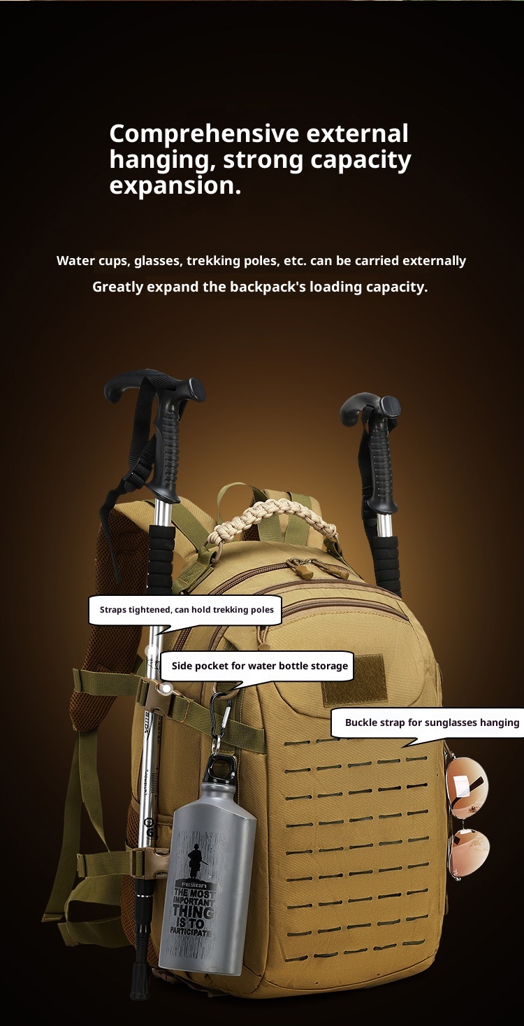 ActiveGo Taktischer Rucksack mit großem Fassungsvermögen, wasserdicht, abriebfest, multifunktional, für Bergsteigen, Wandern, Reisen, Herren_voghion.com