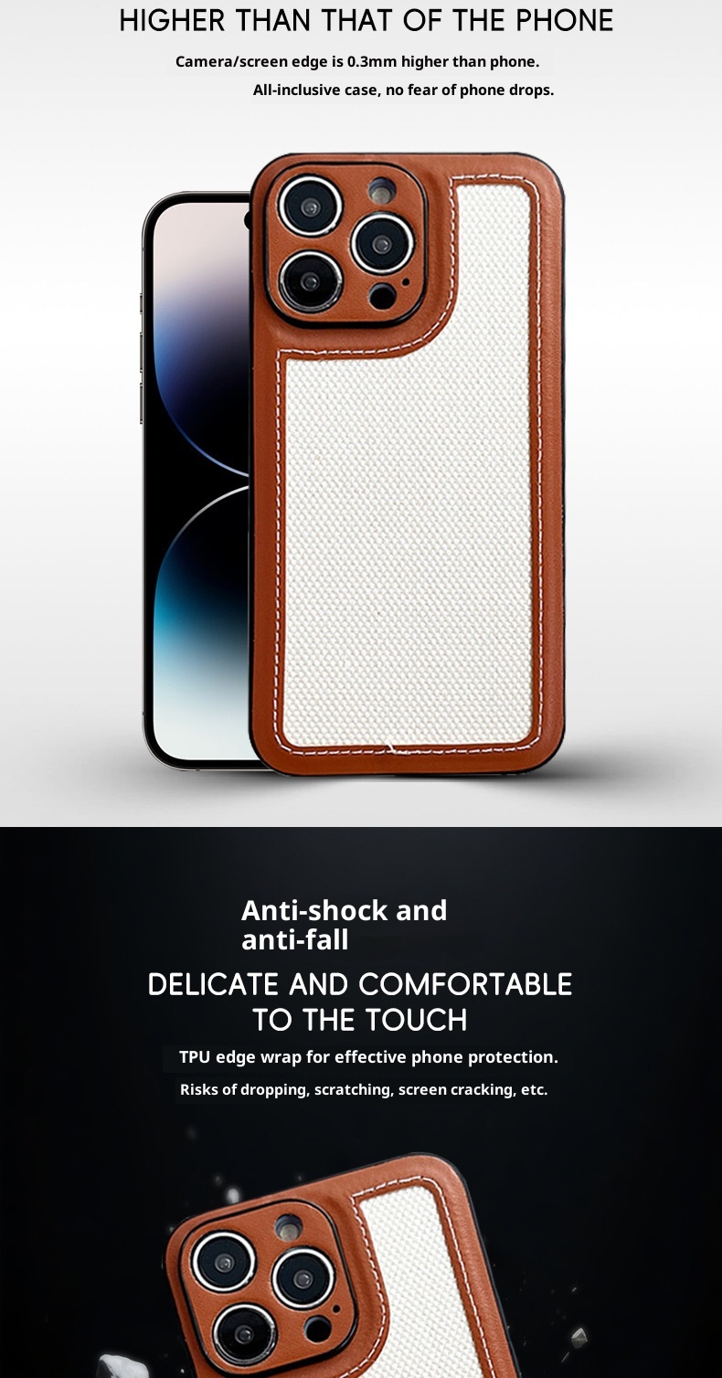 TechGlobe Compatible With Phone 16 Pro/15 Shockproof Canvas Full Coverage IPhone Protective Case Precision Cut Wholesale_voghion.com