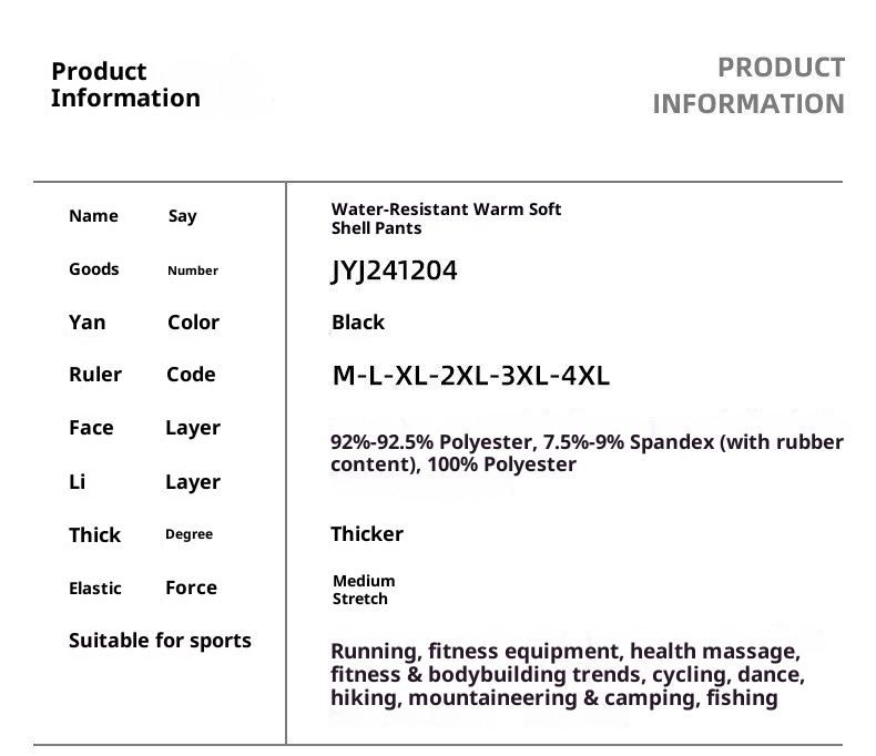 001 Pantaloni da trekking da uomo, caldi, larghi, antivento, foderati in pile, softshell da donna, pantaloni lunghi a gamba dritta, ghiaccio e_voghion.com