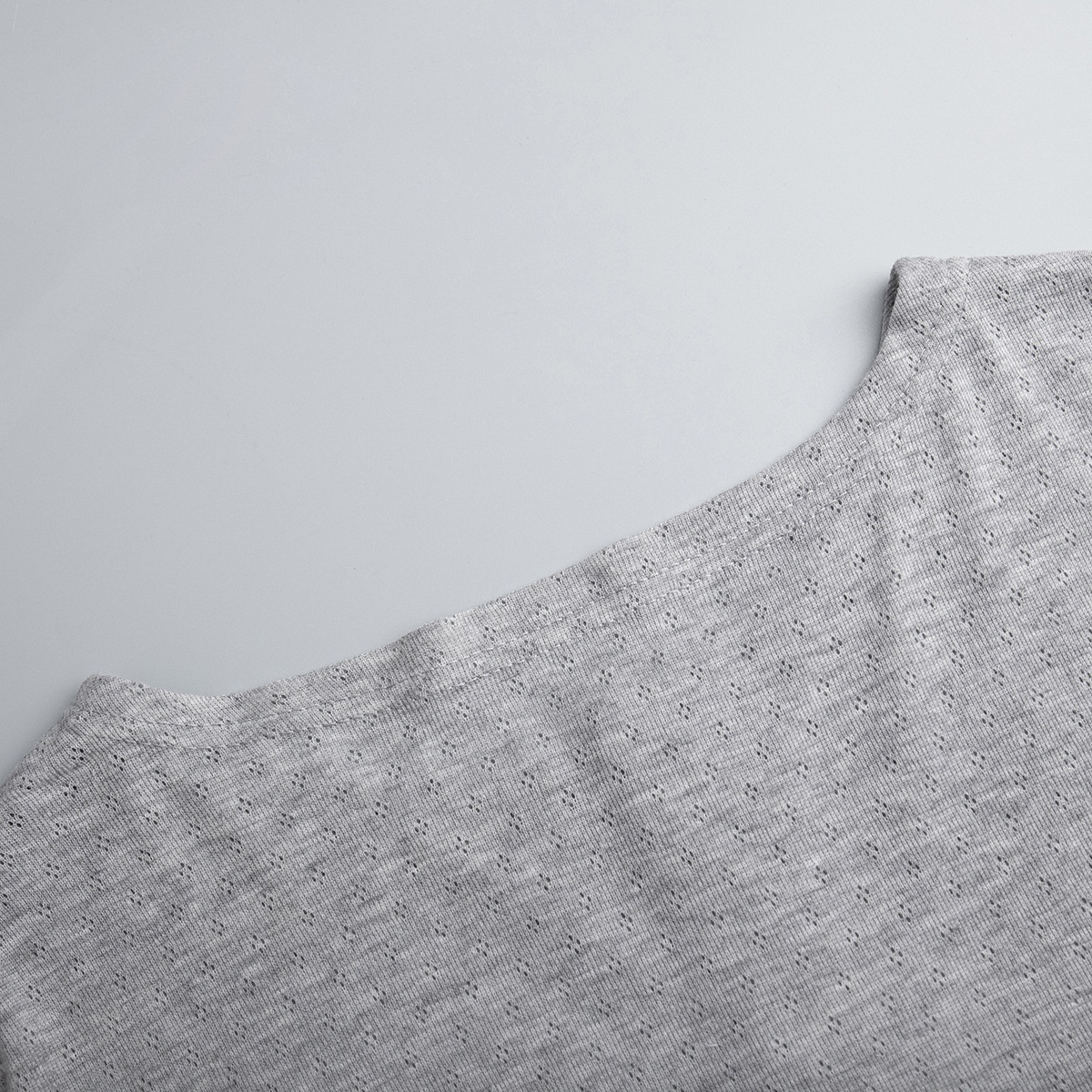 ChicShe Cross-Border Gray Long-Sleeve Shorts Pajama Set European And American 2025 Spring New Knitted Pajamas Export Home Wear_voghion.com