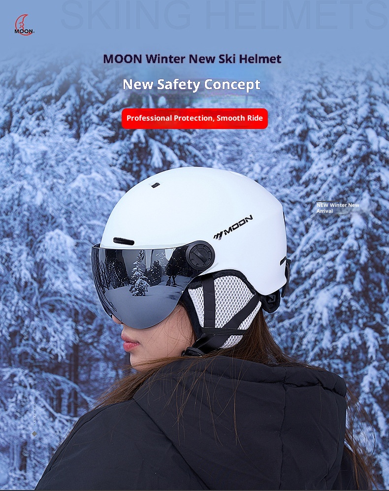 001 Ski Aziatische hoofdvorm beschermende uitrusting voor mannen en vrouwen harde helm anti-botsing met bril eendelig ontwerp_voghion.com