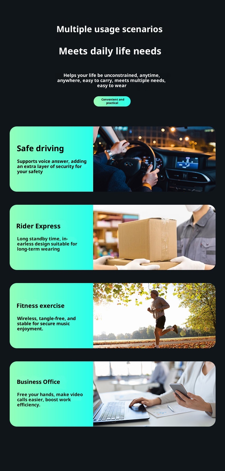 3c New OWS Bluetooth Headphones Bone Conduction Wireless Open Ear Running Noise Cancelling Stereo_voghion.com