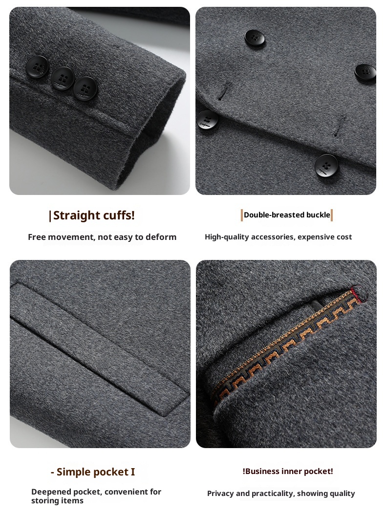 boy 100% Double-Breasted Over-the-Knee Long 2025 Autumn Winter Velvet Lined Reversible Wool Coat For Men_voghion.com