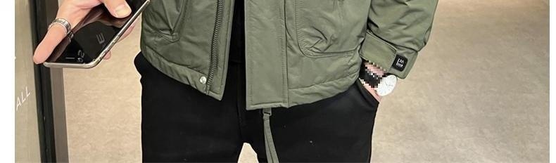 boy Padded Thickened Autumn Winter New Hooded Workwear Jacket Men's Coat Trendy Casual Windbreaker Warm_voghion.com