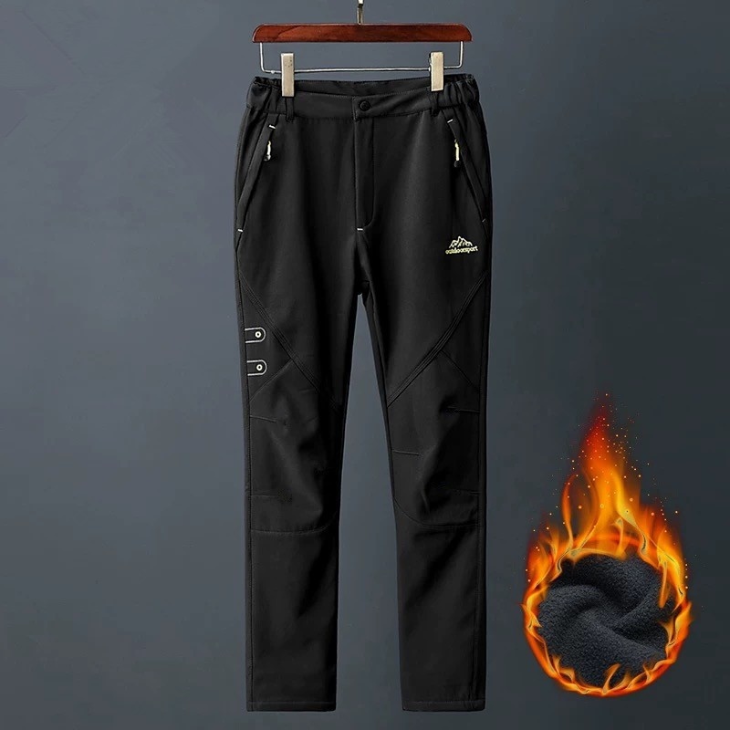 001 Zimowe, grube, polarowe spodnie typu softshell dla mężczyzn, outdoorowe, wiatroodporne, wodoodporne, ciepłe, sportowe, turystyczne, długie, producent_voghion.com