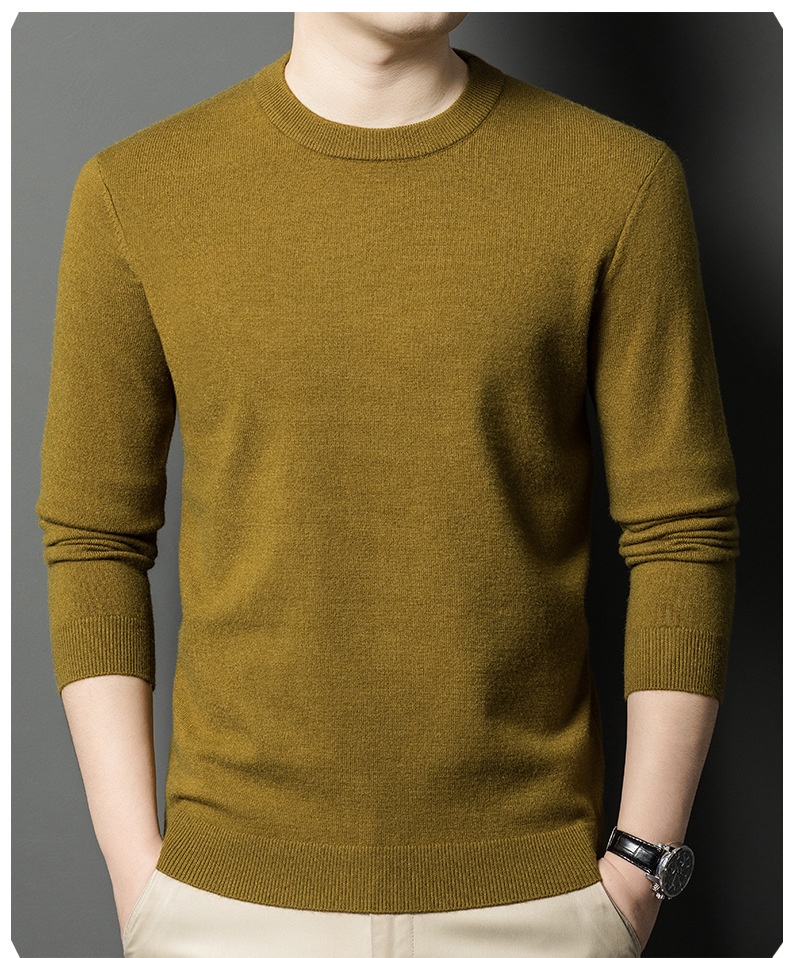 ragazzo Ragazzo Ragazzo Hunterson Abbigliamento Autunno Inverno Nuovo 450g Maglione da uomo in lana con collo rotondo caldo e base spessa per uomo_voghion.com