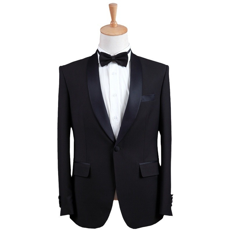 7045555501<2 QFV507045555501<2 Shanghai Men's Black Formal Wear Wedding Groom Performance Suit Emcee Brand Set Green Fruit Silk Satin Collar Custom_voghion.com
