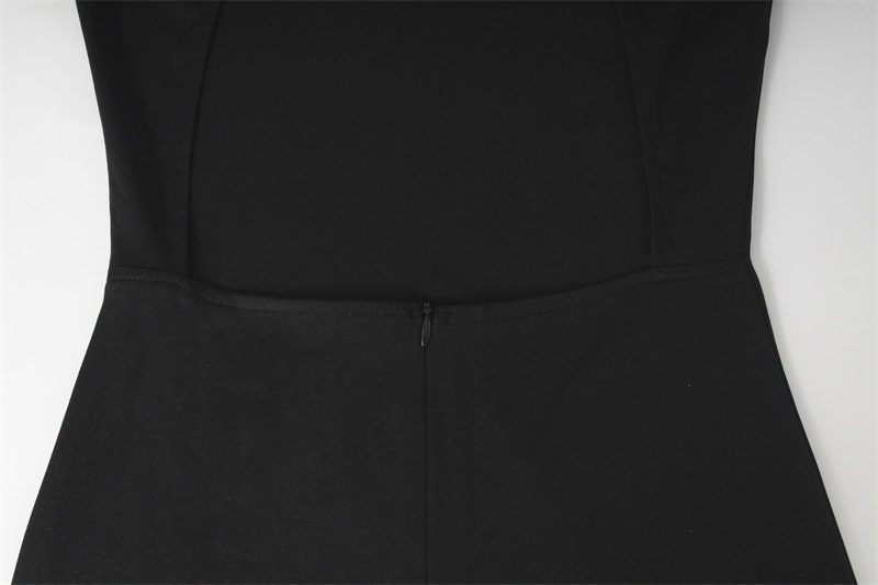 ChicShe KP10457 Europäisch-amerikanisches Damenkleid mit Strasssteinen und Quasten, elegantes, figurbetontes, mittellanges Abendkleid mit Schlitz_voghion.com