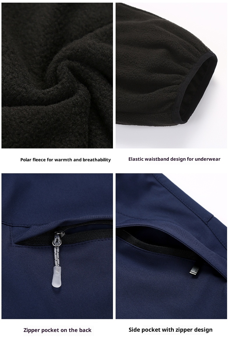 001 Outdoor Softshell Autumn Winter Men Women Fleece Lined Warm Cotton Ski Windproof Waterproof Hiking Pants With Logo_voghion.com