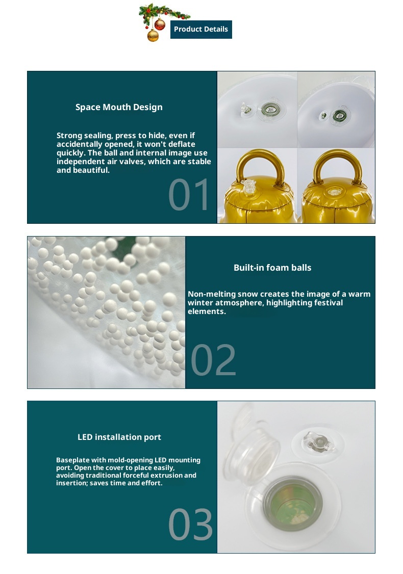 Lillian Cross-Border PVC Snowflake With Lights LED Atmosphere Inflatable Children's Christmas Snowman Decoration Ball_voghion.com