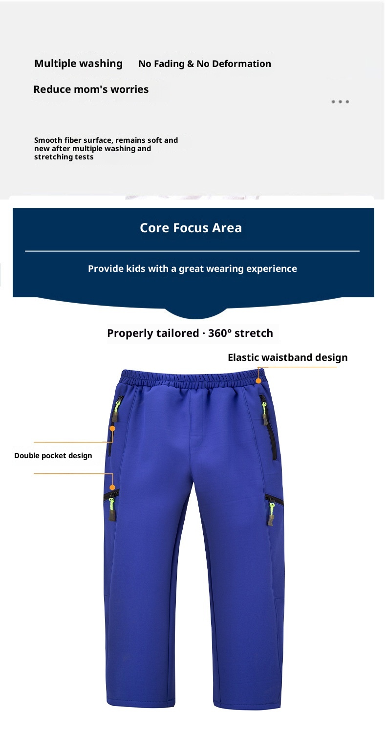 001 Calça Infantil Impermeável para Caminhadas e Esqui, Unissex, Corta-Vento e Quente, Ideal para Atividades ao Ar Livre no Outono e Inverno_voghion.com