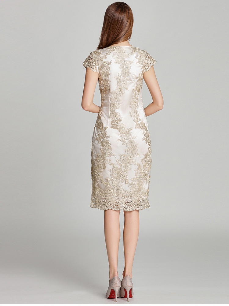 ChicShe V-Neck Embroidered Summer New Socialite Versatile Little Plus Size European And American Fashion Lace Dress_voghion.com