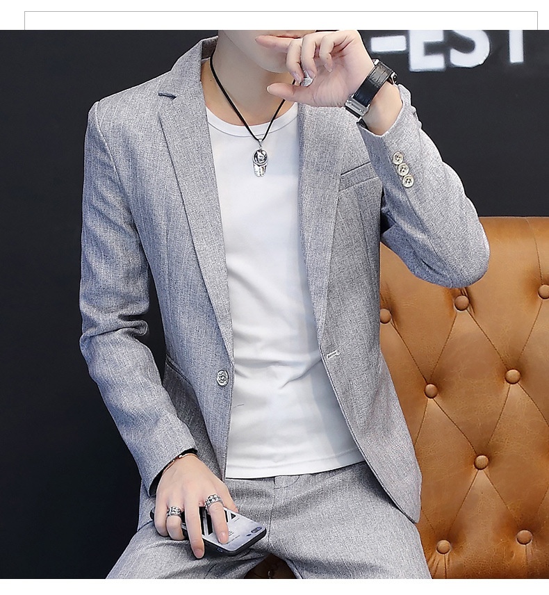 QFV507045555501<2 QFV507045555501<2 2022 Autunno Nuovo Set Manica Lunga a Righe per Uomo Versione Coreana Slim Fit Moda Giovanile Trendy Due Pezzi_voghion.com