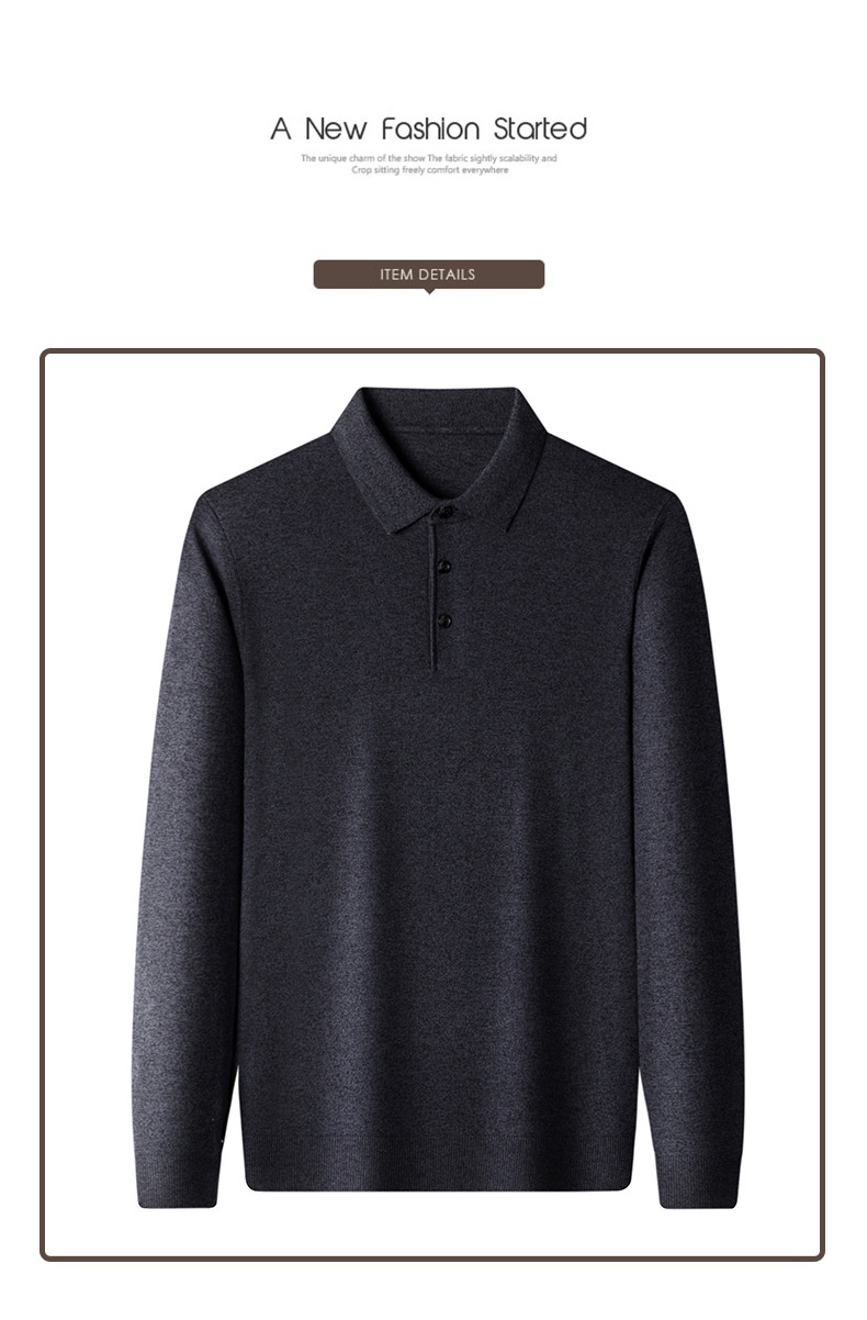 boy Boy Boy Autumn Thin Wool Men, High-End Business Turn-Down Collar Dad Sweater, Loose Base Knit Sweater For Men_voghion.com