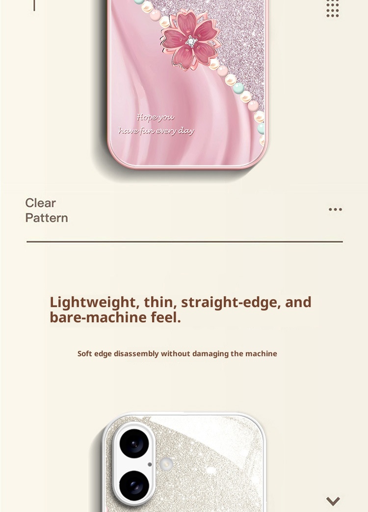 TechGlobe Compatible With Phone Case 16 15 Plus Peach Blossom 14 High-end 13/12 Pro Niche 11_voghion.com