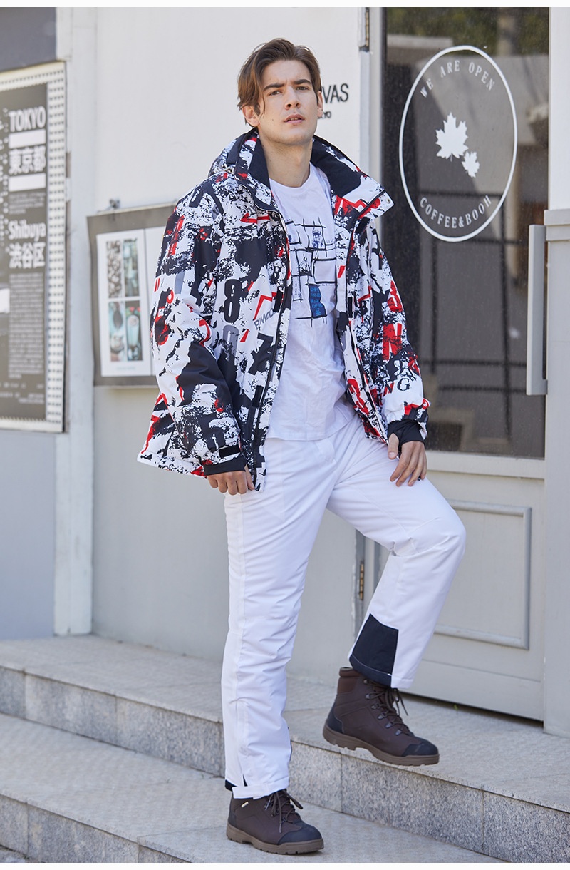 001 New Men's Suit Winter Outdoor Windproof Water-Resistant Warm Thickened Snowboard Snow Ski Jacket And Pants_voghion.com