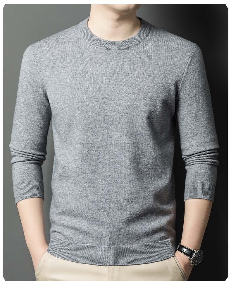 ragazzo Ragazzo Ragazzo Hunterson Abbigliamento Autunno Inverno Nuovo 450g Maglione da uomo in lana con collo rotondo caldo e base spessa per uomo_voghion.com