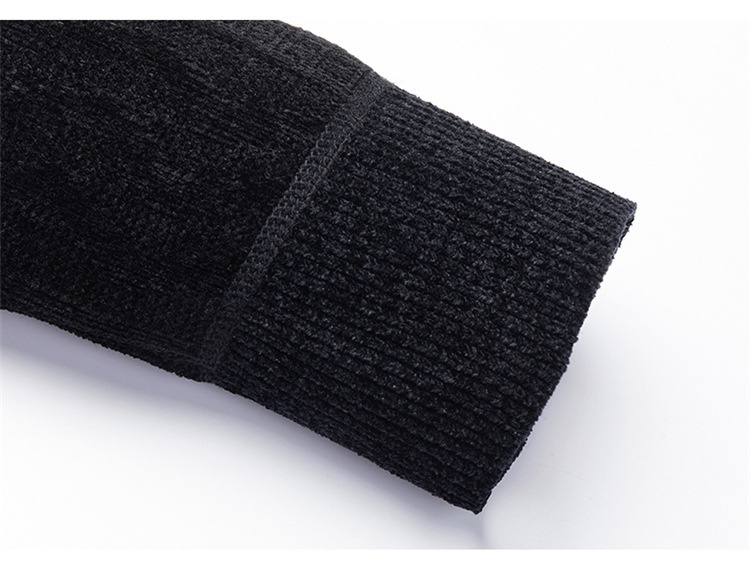 Maglione invernale in pile spesso da uomo di mezza età, in ciniglia, tinta unita, caldo e invernale_voghion.com