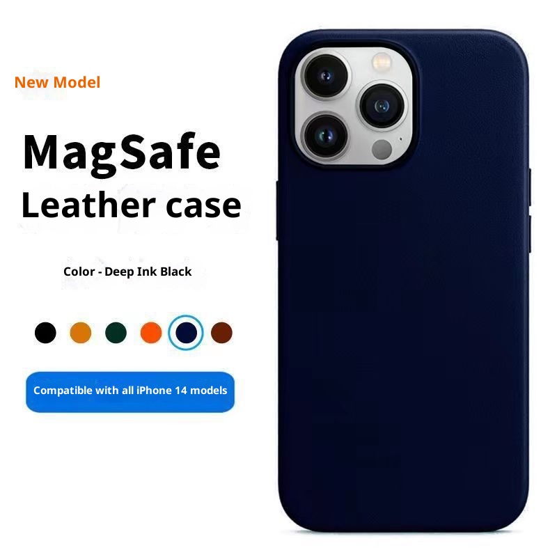TechGlobe Compatible With Official Original IPhone 14 Max Leather 15P Magnetic Phone Case 13 Pro Protective Cover 12_voghion.com