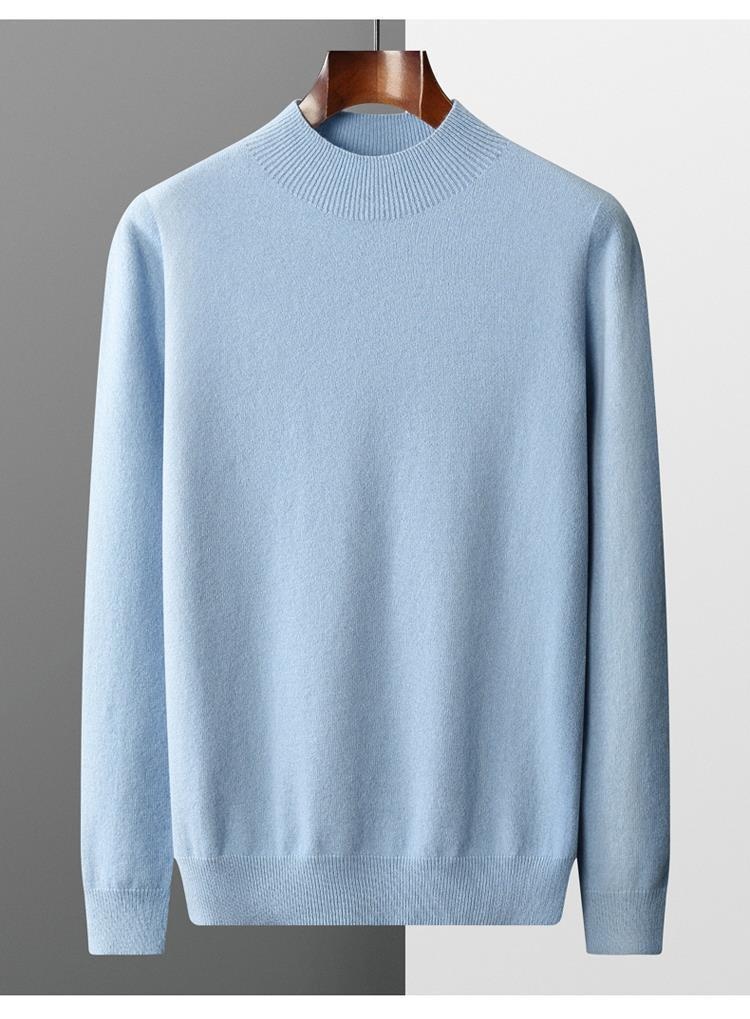 boy Boy Boy First-Lie Ready-to-Wear Half Turtleeck Me's Solid Color Kitted Pullover Base Shirt Busiess Youthful Wool Sweater_voghion.com