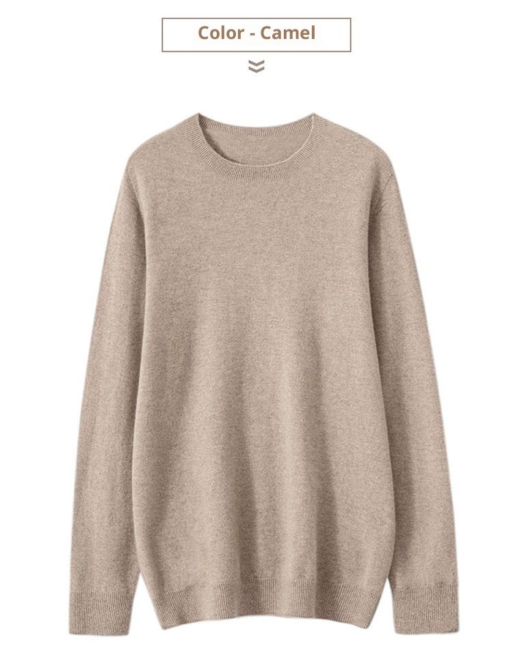 nahtloser, einreihiger Herrenpullover aus 100 % reiner Wolle mit Rundhalsausschnitt, ideal für Business und Freizeit. Auch in Übergrößen erhältlich._voghion.com