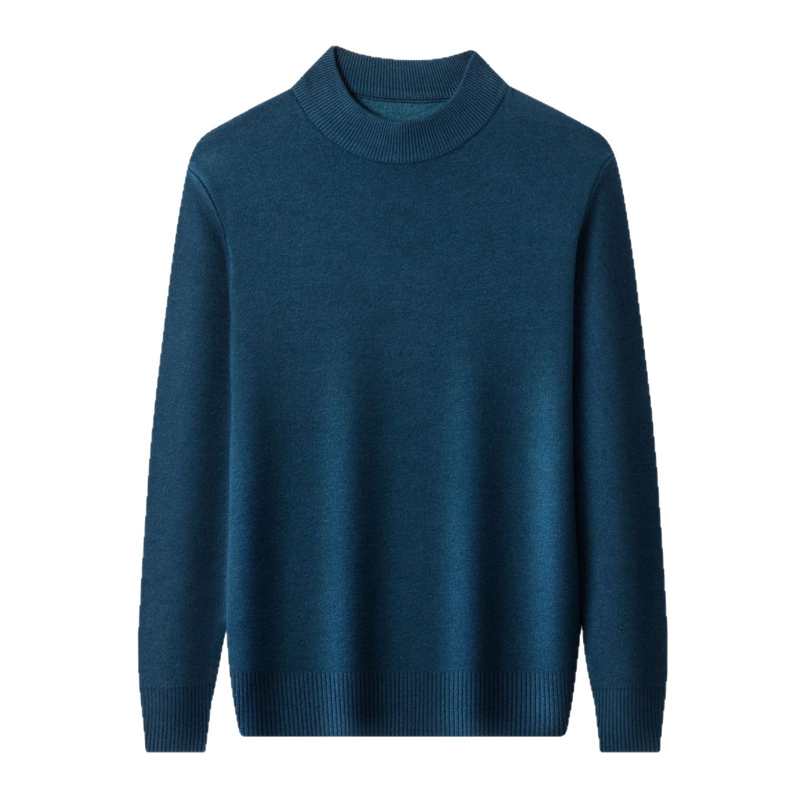 boy Boy Boy Wholesale Winter Fleece-Lined Thickened Men's Knitted Half Turtleneck Wool Sweater Dad's Outfit_voghion.com
