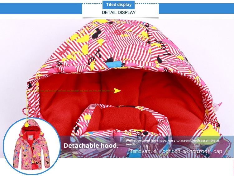 001 Outdoor-Kinderanzug-Set, bestehend aus einem einteiligen Overall für Jungen und Mädchen, winddicht, wasserdicht und warm, mit passender Winter-Skijacke und -hose_voghion.com