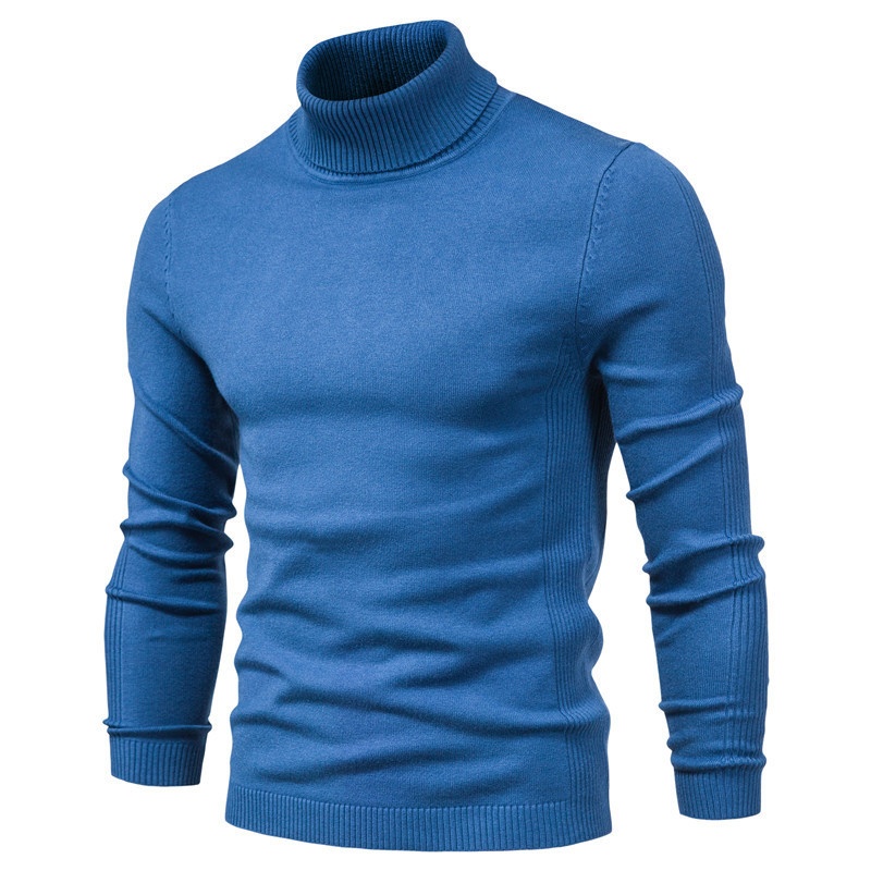 Maglione a collo alto convertibile per ragazzo, autunno e inverno, tinta unita, casual, strato di base, stile giapponese, semplice e alla moda._voghion.com