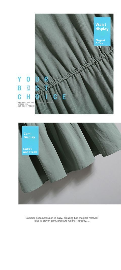 ChicShe Plus Size Donna Moda Strap Due Pezzi Lungo Estivo Sorella Grassa Vita Snellente Manica Corta Vestito per Le Donne_voghion.com