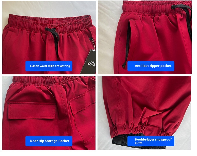 001 SEARIPE Snowy Pie Full Glue Single Double Board Suit Set For Women And Men Loose Waterproof Windproof Ski Pants_voghion.com