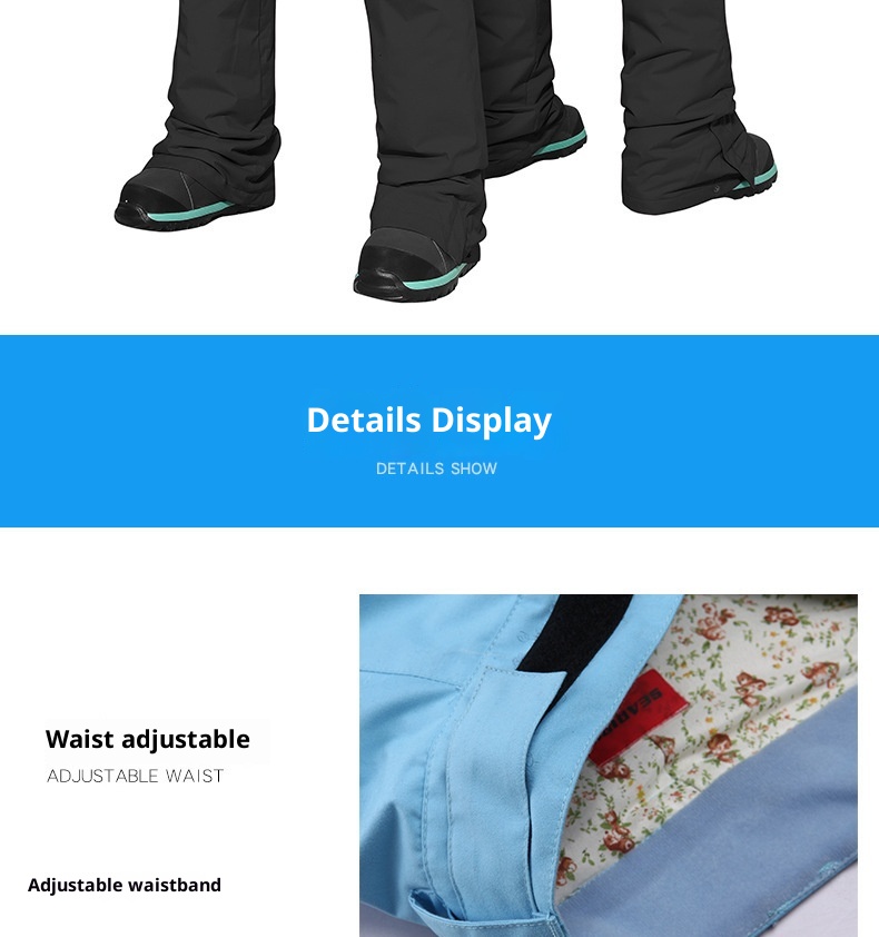 001 Snowy Style Double Board Snowboard Pants For Women And Men, Waterproof Windproof Warm Snow Pants, Slim Fit Ski Suit_voghion.com