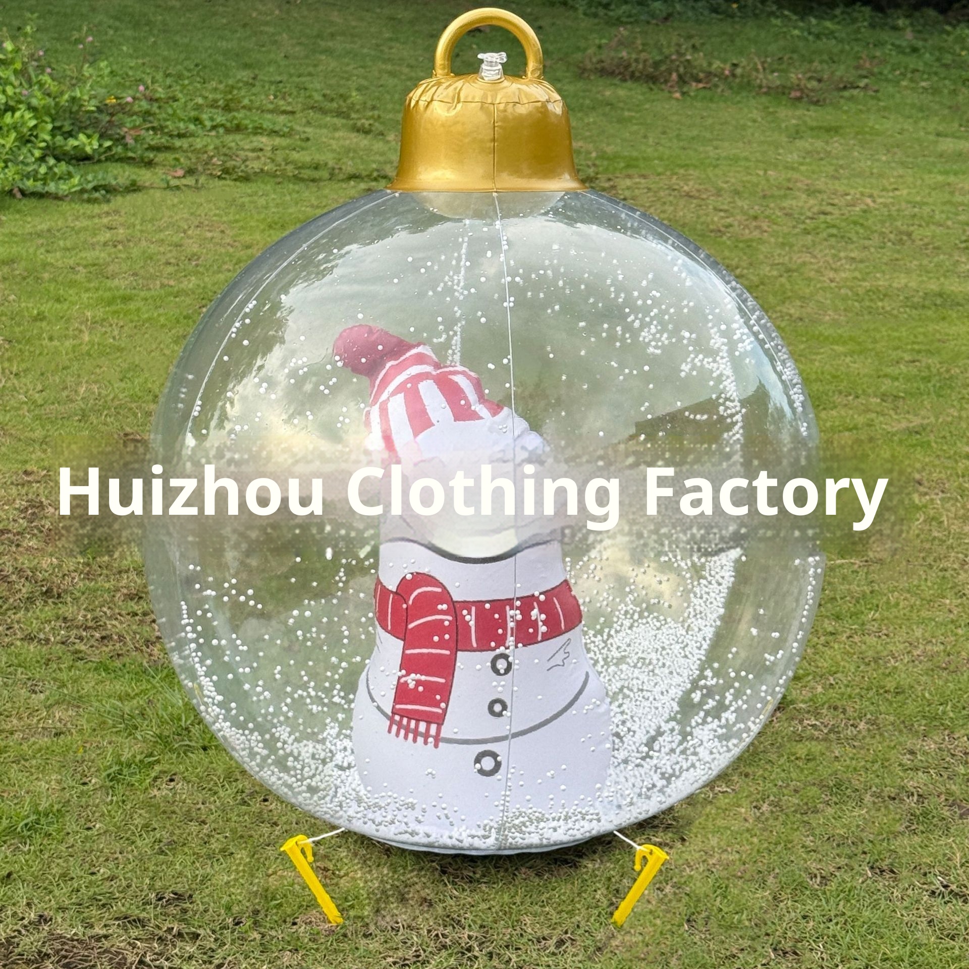 Lillian Cross-Border PVC Snowflake With Lights LED Atmosphere Inflatable Children's Christmas Snowman Decoration Ball_voghion.com