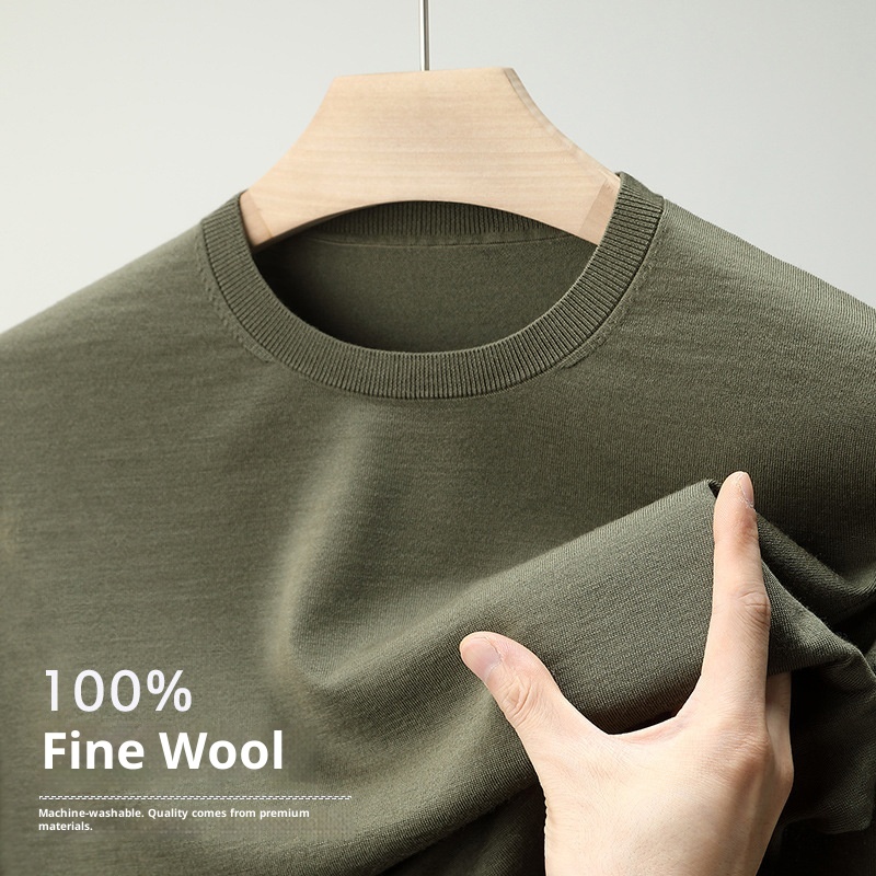 Maglione in lana fine anni '60, lavabile in lavatrice, da uomo, girocollo stretto, manica lunga, lavorato a maglia, primavera autunno, sottile_voghion.com