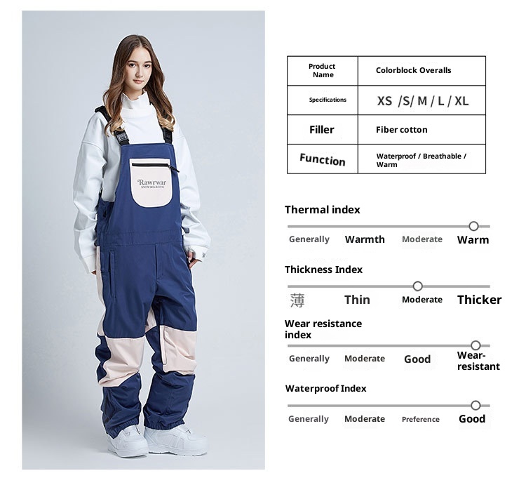 001 Nowe spodnie z szelkami dla kobiet i mężczyzn, do snowboardu i narciarstwa, wodoodporne, ciepłe, dopasowane, zimowy kombinezon narciarski, jednoczęściowy_voghion.com